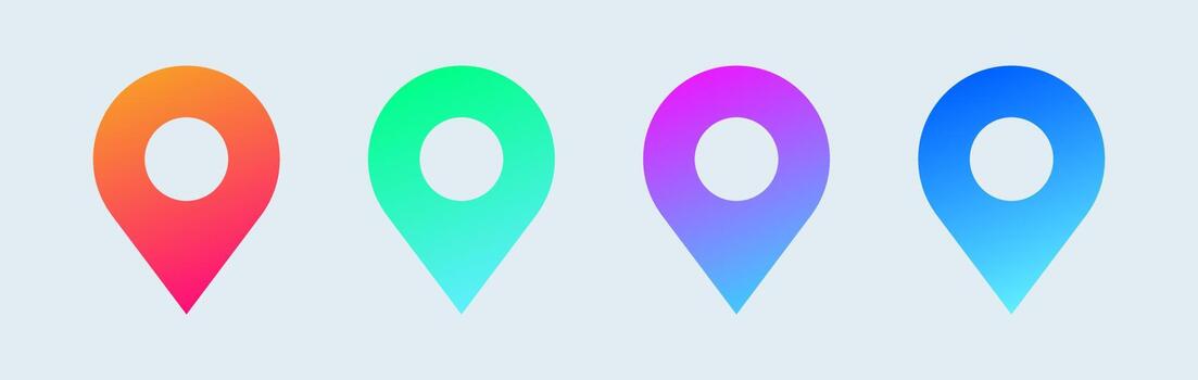 Location map icon in gradient colours. Map pin flat icon vector design.