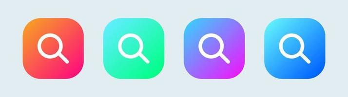 Gradient design search find icon. Search magnifying glass flat icon for apps and websites. vector