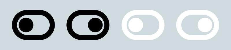 Toggle switch icon. black and white on off toggles button vector collection. Interface design for web and app.