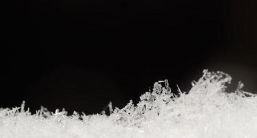 glowing crystals on snow panorama photo