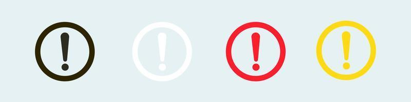 Warning message concept represented by exclamation mark icon. Exclamation symbol in circle. vector