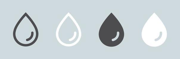 Water drop outline and solid icon. Water or oil drop sign.
