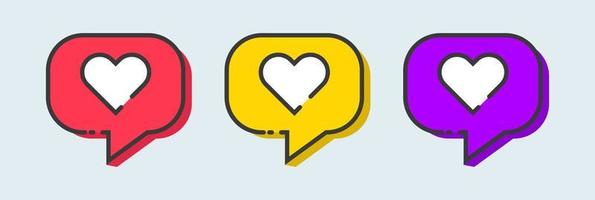 Like social network icon in heart shape vector