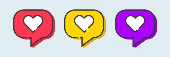 Like social network icon in heart shape vector