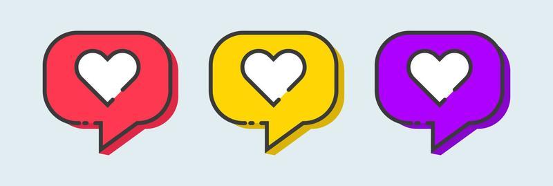 Like social network icon in heart shape