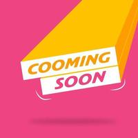 Coming soon sale banner template in pink color. Vector illustration.