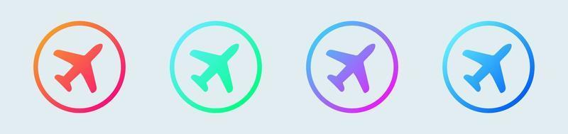 Flight transport symbol. Airplane aviation flat icon for apps and websites. vector