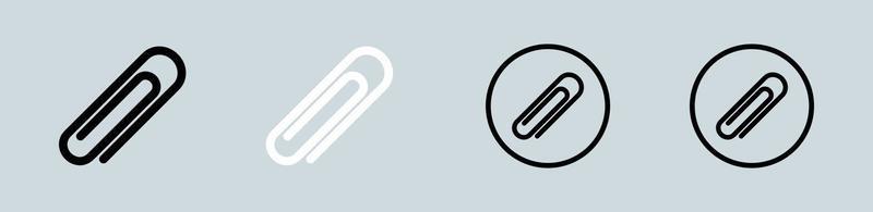 Paper clip icons set on white background. Attached link file icon. vector