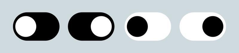 Toggle switch icon. black and white on off toggles button vector collection. Interface design for web and app.