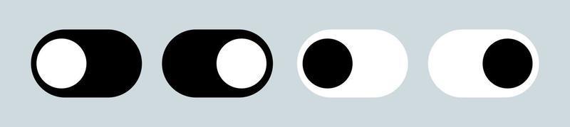 Toggle switch icon. black and white on off toggles button vector collection. Interface design for web and app.