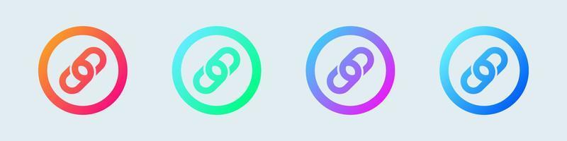 Gradient chain icon set. Link symbol or label with chain icon. vector