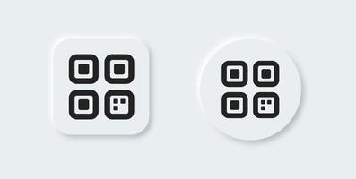 QR code neomorphism vector icon.  QR code icon for payment.