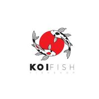 koi fish logo template - abstract design elements for decoration in modern minimalist style for social media posts, stories, for craftsman jewelry vector