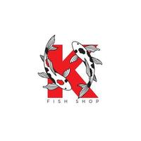 koi fish logo template - abstract design elements for decoration in modern minimalist style for social media posts, stories, for craftsman jewelry vector