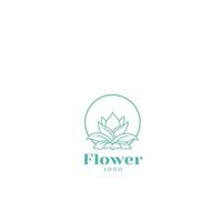 Luxury flower vector logotype. Linear universal leaf floral logo