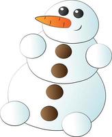 Cute cartoon snowman with carrot and button vector