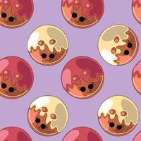 Seamless vector pattern with cute cartoon button