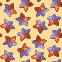 Seamless vector pattern with gingerbread in the form of star