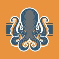 Octopus logotype on light background vector