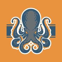 Octopus logotype on light background vector