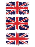 Set of flags of United United Kingdom with brush stroke or paint on white background vector illustration.