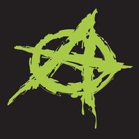 Grungy illustration of the anarchy symbol vector