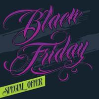 Black Friday Sale label. Vector ad illustration. Promotional marketing discount event.