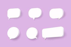 Conjunto de colección de iconos de chat de burbujas de voz 3d cartel y banner de concepto de pegatina