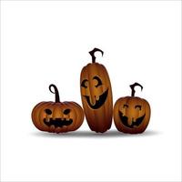 Halloween Pumpkins isolated on white background vector