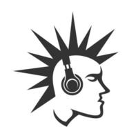 Man using earphone vector illustration. Man listening music vector.