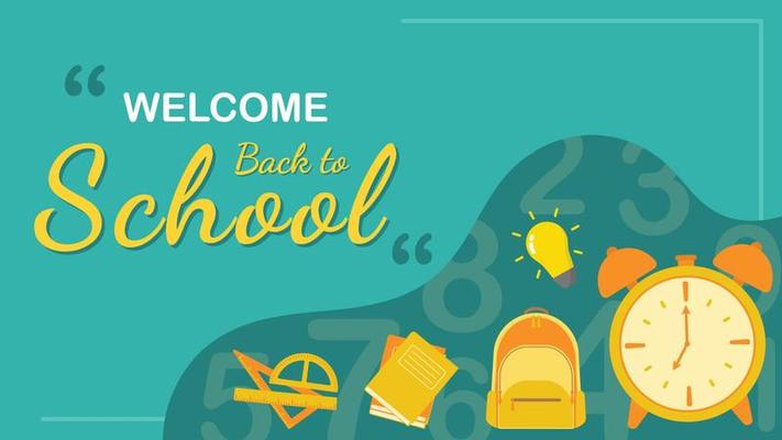Flat design back to school background free vector