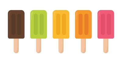 Fruits popsicle ice cream stick vector