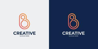 set of letter B and abstract logo vector