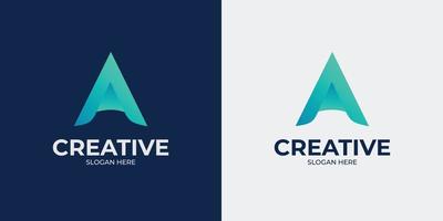 set of letter A and abstract logo vector