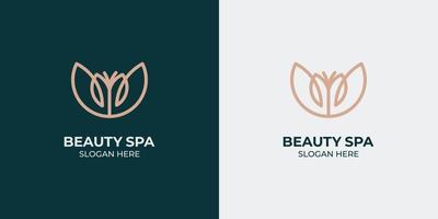 conjunto de logotipos de belleza minimalista y abstracto vector