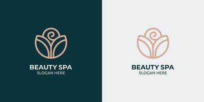 conjunto de logotipos de belleza minimalista y abstracto vector