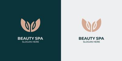 conjunto de logotipos de belleza minimalista y abstracto vector