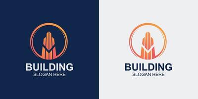 minimalist and abstract building logo set vector