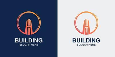 minimalist and abstract building logo set vector