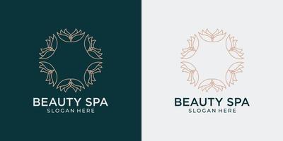 conjunto de logotipos de belleza minimalista y abstracto vector