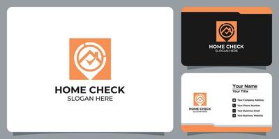 Minimalist home and location logo set with business card branding vector