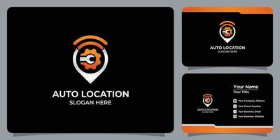 set of location and automotive logos and business cards vector