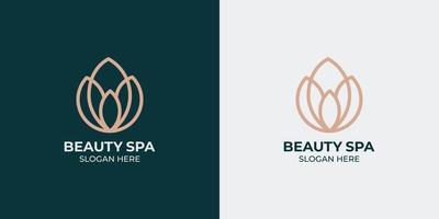 conjunto de logotipos de belleza minimalista y abstracto vector