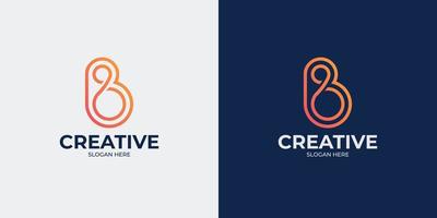 conjunto de letra b y logotipo abstracto vector