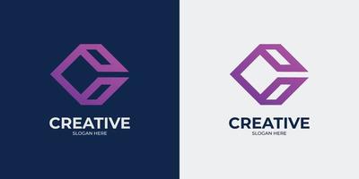 conjunto de logotipo de letra c minimalista y abstracto vector