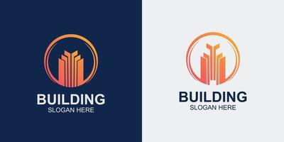 minimalist and abstract building logo set vector