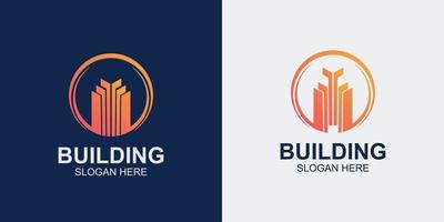 minimalist and abstract building logo set vector