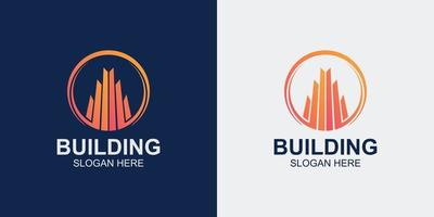 minimalist and abstract building logo set vector