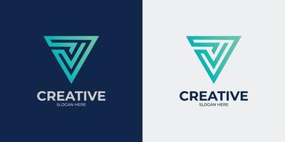 minimalist and abstract letter V logo set vector