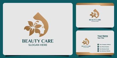 conjunto dibujado a mano de plantillas de logotipos femeninos para belleza y tarjetas de visita vector